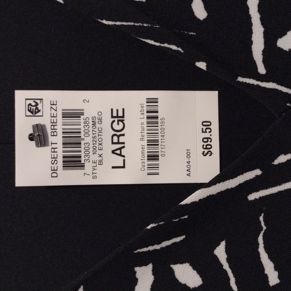 NWT Alfani black exotic print blouse/tunic - Picture 4 of 4